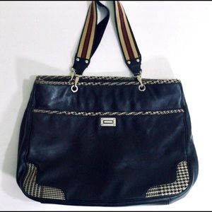 Vintage Ralph Lauren Leather & Herringbone Bag